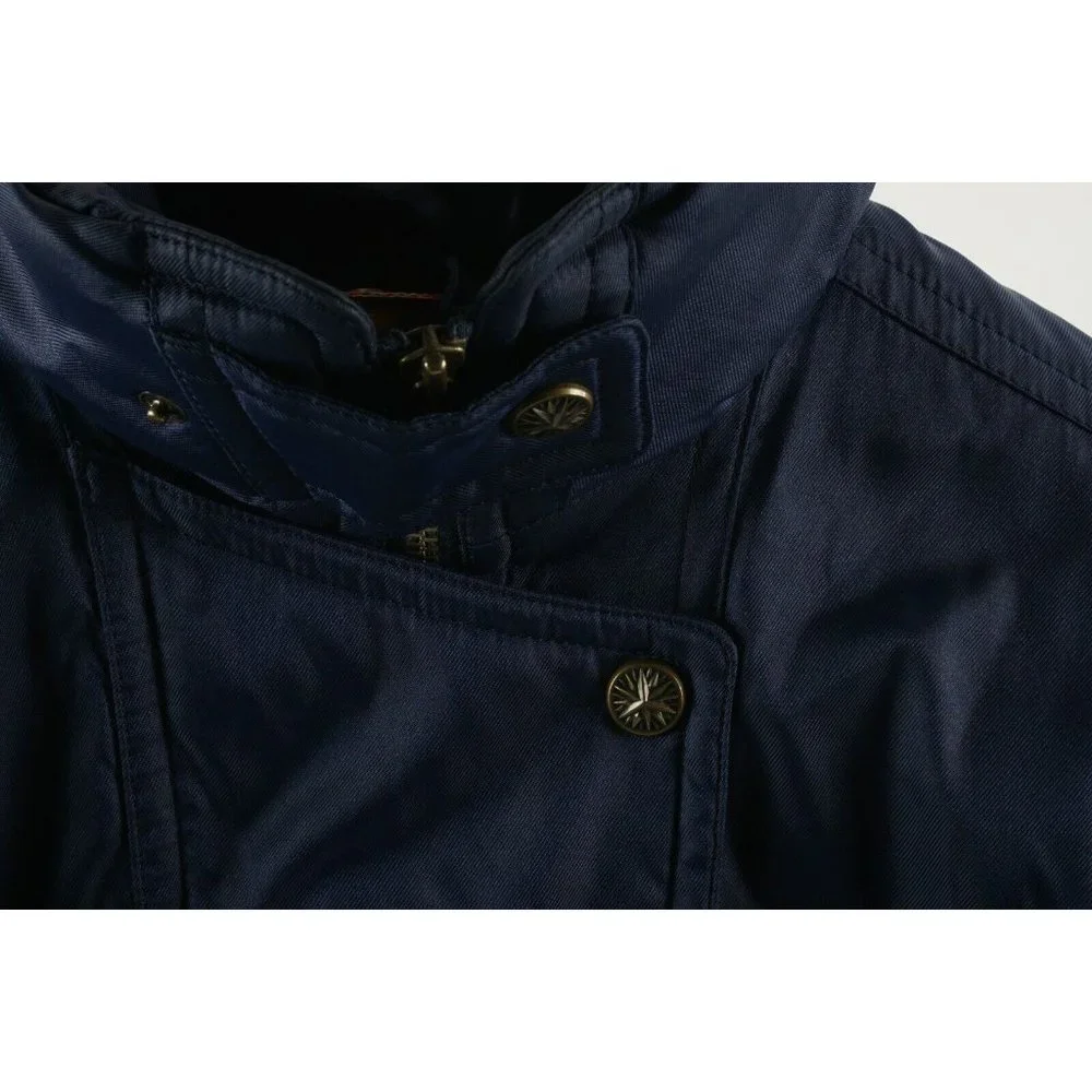 Vintage Descente Women's Size 14 Blue Belted Lined Insulated Zip Snap Ski Jacket